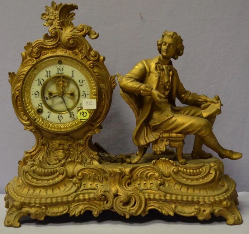 Beautiful Antique Ansonia "Composer" Figural Mantle Clock