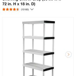 5-Tier Easy Assembly Multi-purpose Plastic Garage Storage Shelving 3 Units in Gray