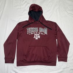 Champion A&M Aggies Hoodie Maroon Fleece Lined Sweatshirt size large men’s