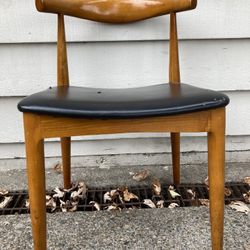 Mcm Mid Century Modern Vintage Chair Teak Danish Curved Unique 