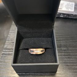 Size 10 Kay’s Men 1/4 10k Rose Gold Black & White Diamond Ring