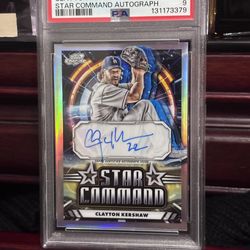 2024 Topps Cosmic Chrome Autograph Clayton Kershaw PSA 9