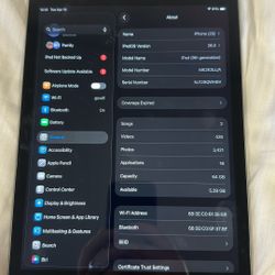 9th Gen I Pad 64 Gig