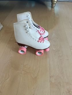 White Roller Skates with Pink Wheels