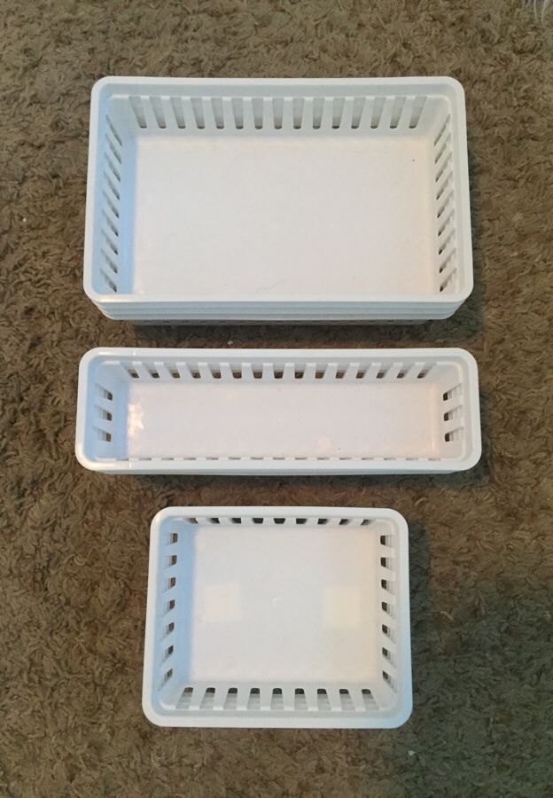 White drawer organizers