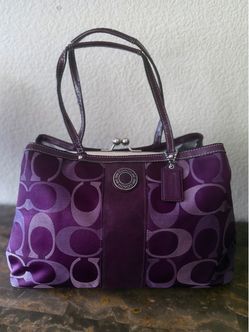 Coach Signature Tote Bag Purple