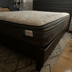 Signature By Design Ashley Headboard Queen Bed frame And Sealy Firm Queen Mattress