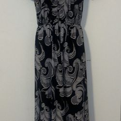 NWT Seven Islands long dress blue/white silver sparkly design 