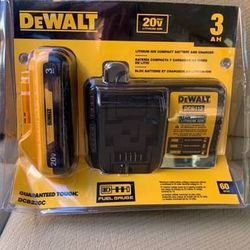 DEWALT 20-Volt Max 3 Amp-Hour Lithium Power Tool Battery Kit (Charger 