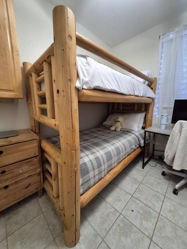 Log Style Bunk Bed