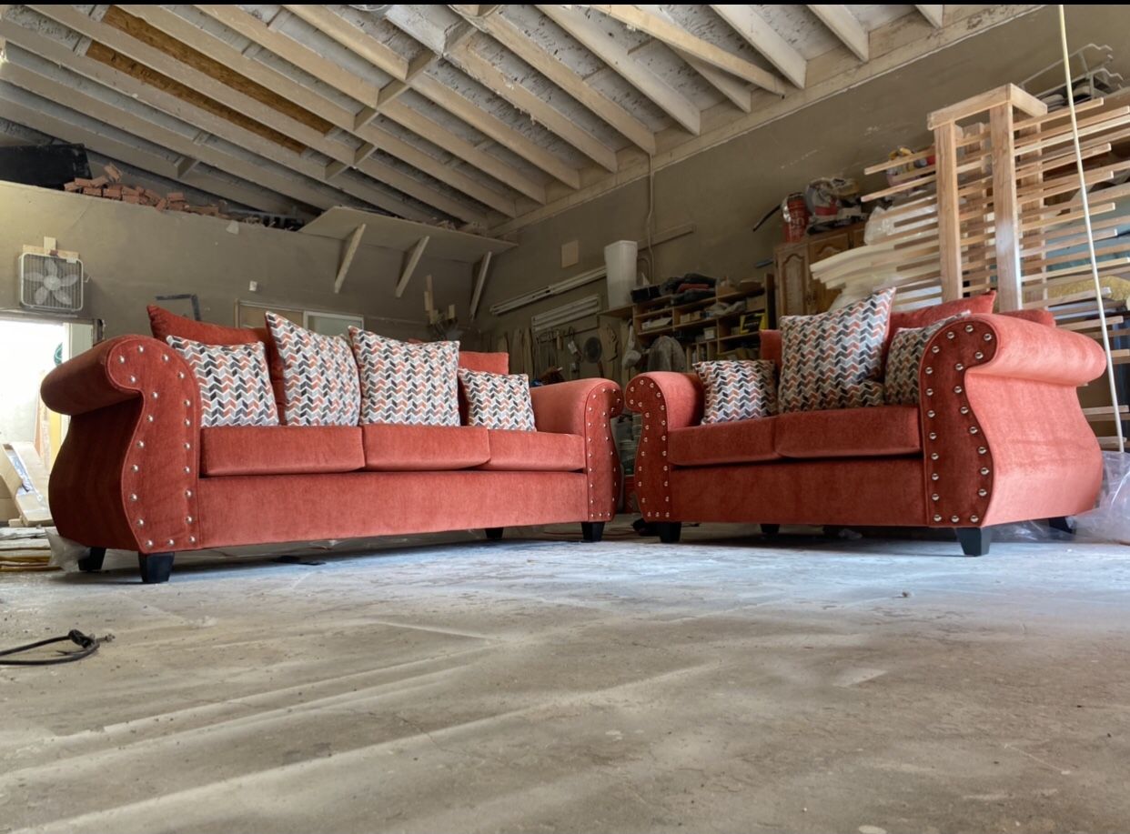 Living Room 2pc Sofa Set Love Seat And Sofa With Free Year