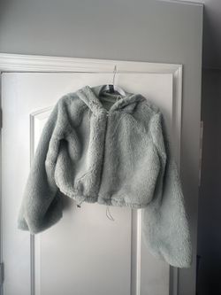 Forever 21 Soft Crop Jacket Sage Green Medium