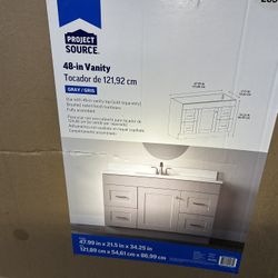 Project Source 48-in Bathroom Vanity base cabinet in gray