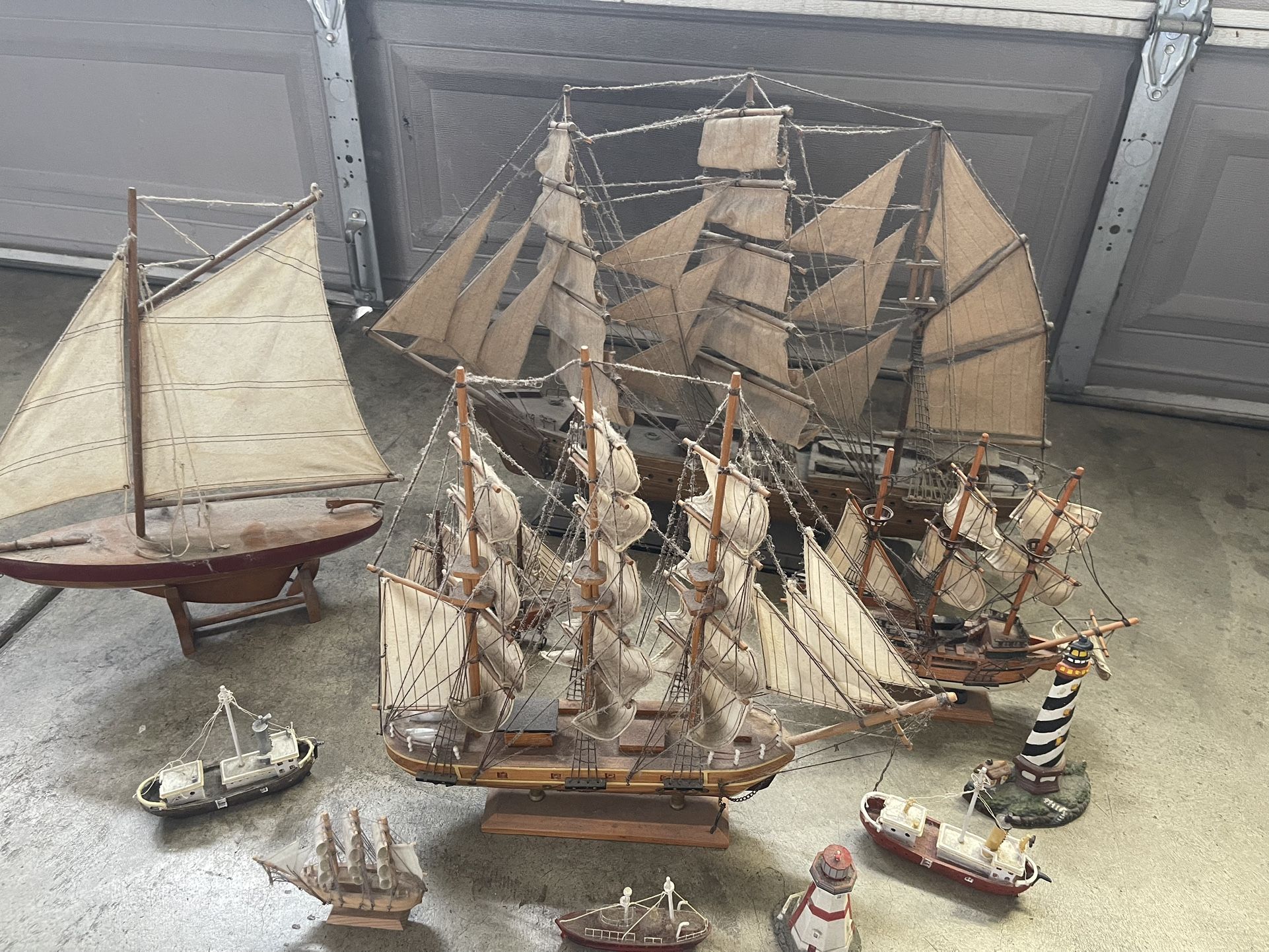 Antiques Vintage Wooden Ships Everything For 150 Dollars