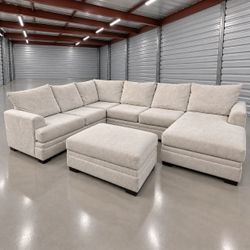 Couch Sectional – Large Family Sofa + Storage Ottoman