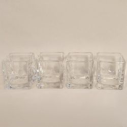Candle Holders Glass Leaf Design