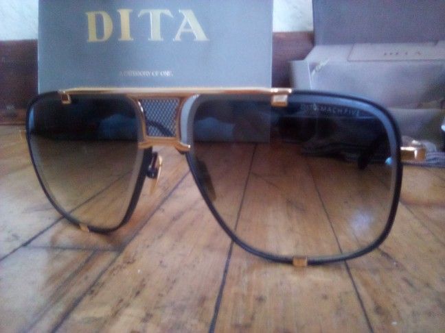 Dita Mach Five Authentic Gold Titanium Luxury Designer Sunglasses