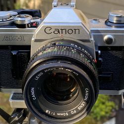 Canon AE-1 w/50mm f1.8 Canon FD Lens, new light Seals, Film Tested