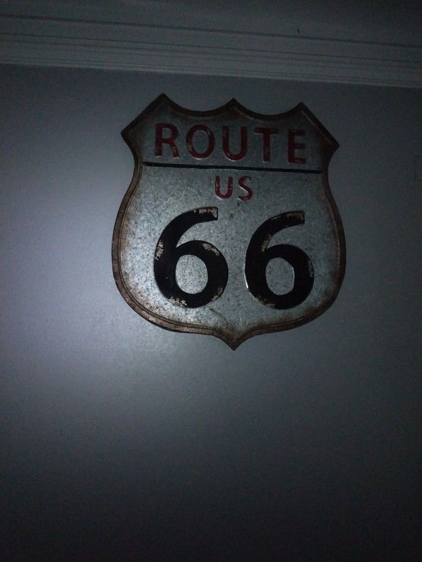 Antique Metal Route 66 Sign