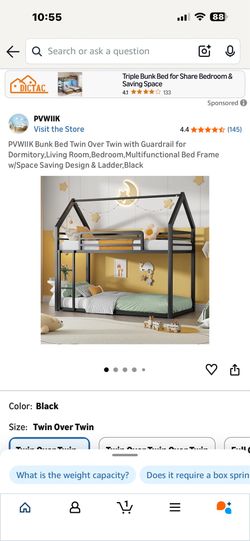 Black bunk beds