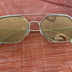 Fendi Unisex Gold Sunglasses Mirror Lenses Metal Frame  AUTHENTIC 