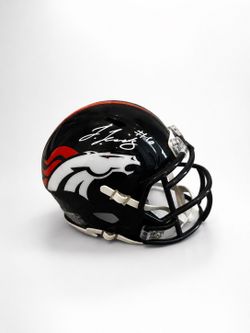 Jerry Jeudy Signed Broncos mini-Size Authentic Speed Helmet (JSA)