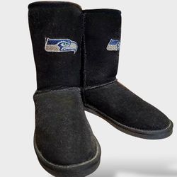 Seattle Seahawks NFL Boots Women's Size 8 Boot Womens Champion Ribbon Bows Black