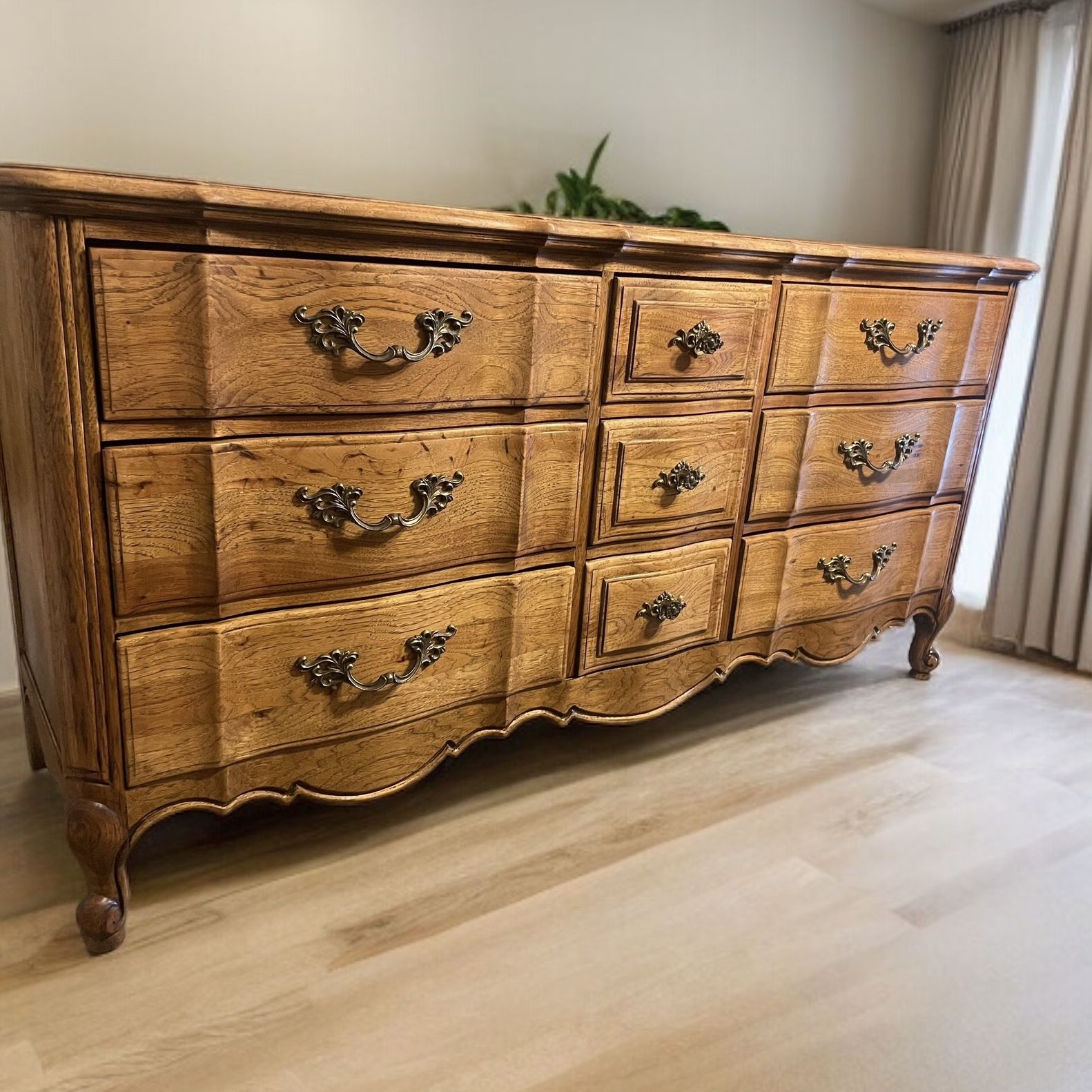 vintage thomasville 9 drawer dresser MCM 9-Drawer Walnut Wood and Wicker Style Credenza ATTIC FANATIC Stunning Thomasville 9 Drawer French
