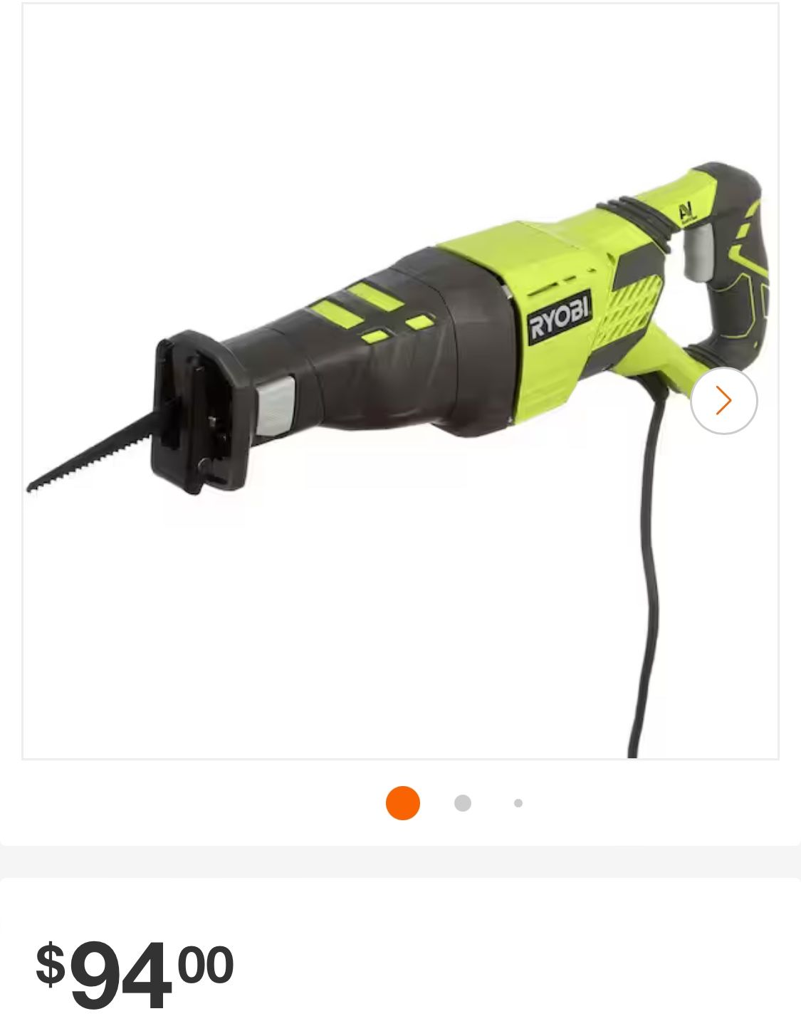 RYOBI 12 Amp Corded Reciprocating Saw