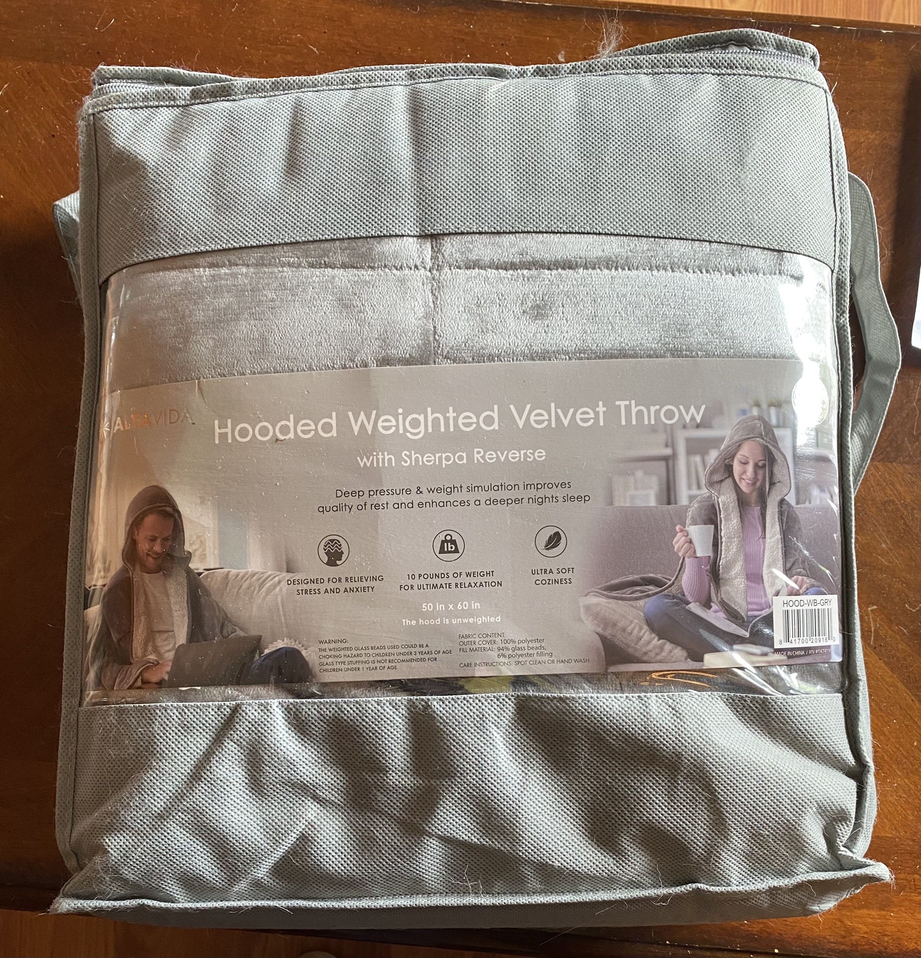 Weighted Blanket; Hooded 10 Lbs