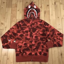 Bape Red Camp Hoodie