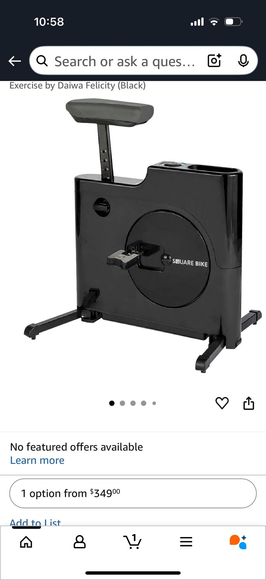 Square Compact Exercise Bike