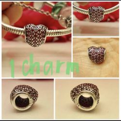 1 Pandora Heart Pave Charm