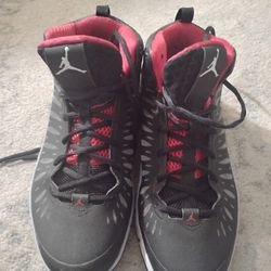 Jordan Super Fly Mens 12 Black Red White Basketball Shoes