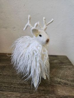 Woolly deer Christmas winter holiday decor