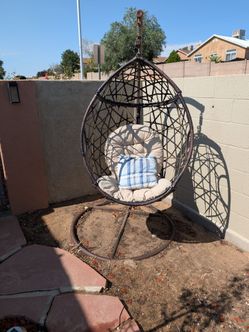 Boho style hanging egg chair, decor, patio swing , egg swing with frame