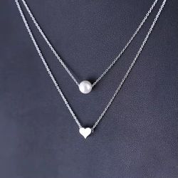 Pearl And Heart Necklace