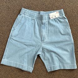 Uniqlo Men's Stretch Easy Denim Shorts Light Blue Size Medium