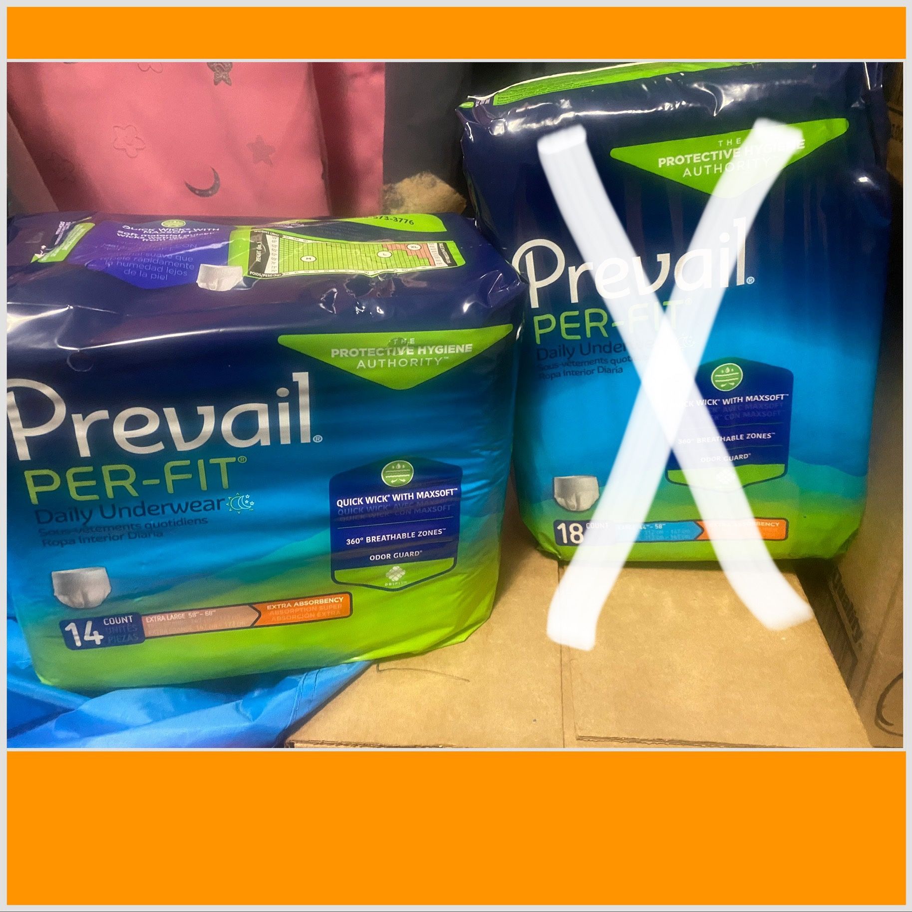 ✅Adult diapers- Panales para Adulto————-2 different sizes large and medium pull ups/briefs. $50-per box—Adult pull up style diapers size large or me
