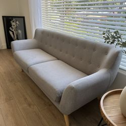 Mid Century Modern Light Grey Sofa 🛋️.  FREE DELIVERY 🚚 