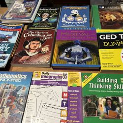 Assortment Of Homeschool Textbooks: History, Geography, Math