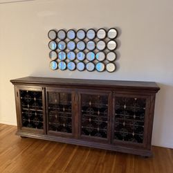 Wood Credenza With Iron Scrollwork