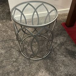 Metal And Glass End Table 