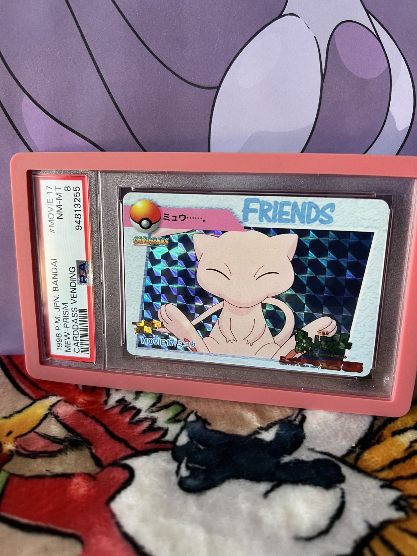 Pokemon Card Mew Carddass Vending Prism Movie 17 Holo 1998 Anime Japanese PSA 8