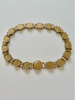 British coin belt 28” gold tone