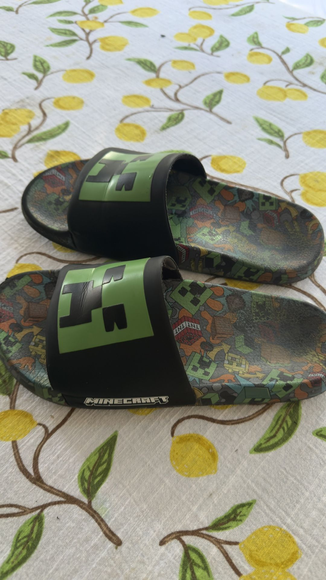 Minecraft Creeper Slides Sandals – Kids 5.5/6