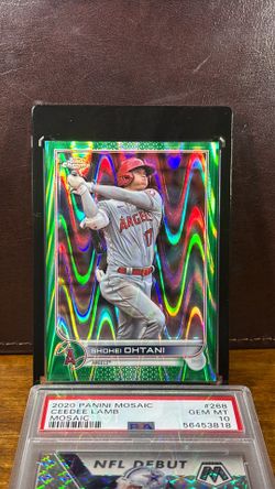 Shohei Ohtani Topps Chrome Green Wave Refractor Card Numbered to 99