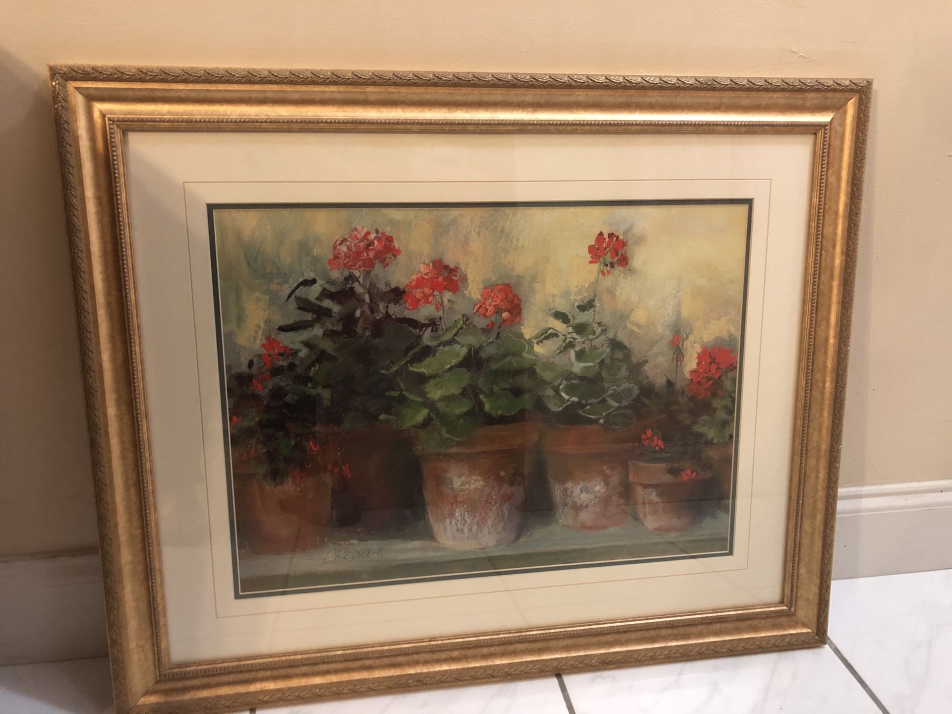 Bombay Kathleen’s Geraniums Framed canvas (authentic)