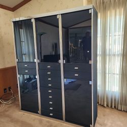 Tall Leather Cabinet 