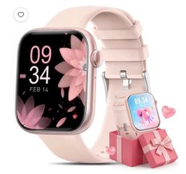 Pink Smartwatch with Silicone Band